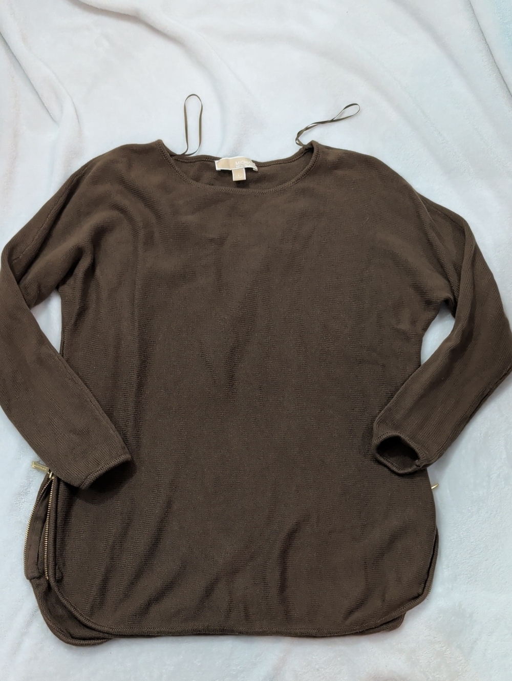 Michael Kors Size Large Sweater With Zipper Side Accents